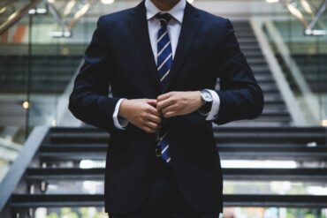 man in a black suit