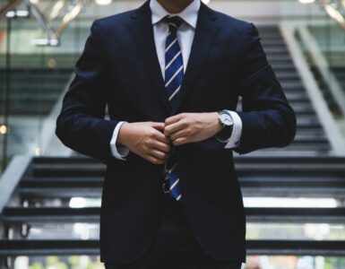 man in a black suit